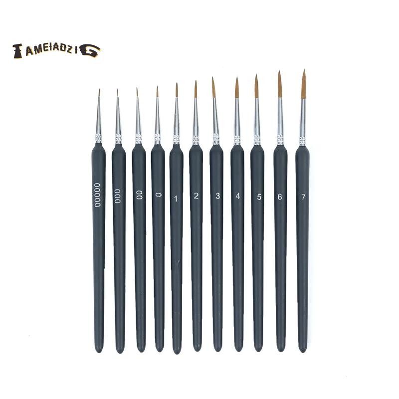 Detail Brush Set for Fine Detailing & Painting สีน้ํา ออยล์- ของจิ๋ว รุ่น 11 ชิ้น
