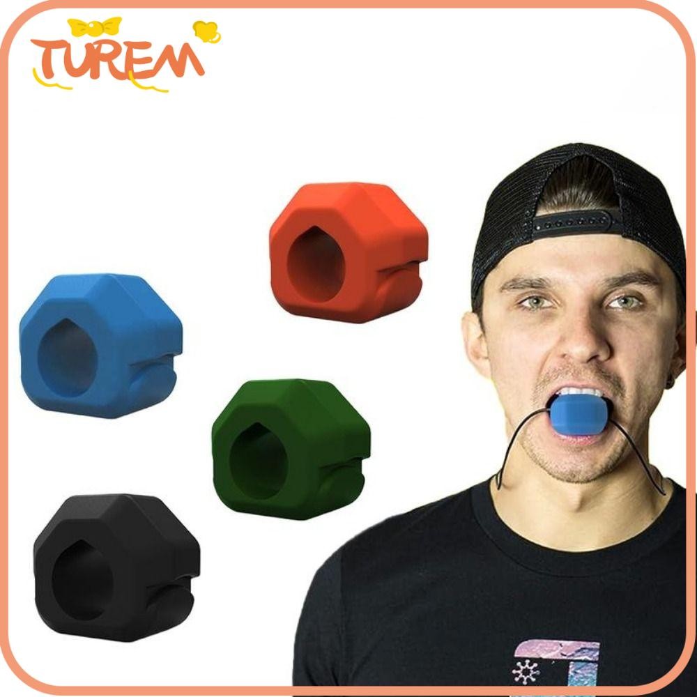 TUREM Jawline Exerciser, Anti-stress ซิลิโคน Jaw Trainer, Gum เม็ด Exerciser Shaper BPA ฟรีลูกบอลออก