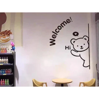 สติ๊กเกอร์อะคริลิค 3D หมี Welcome
