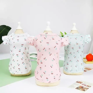 เสื้อยืดแขนบินสัตว์เลี้ยงอินเทรนด์สําหรับสุนัขแมว Shih Tzu Poodle Bichon ชุดฤดูร้อน