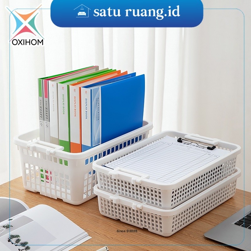SatuRuang.Id - ตะกร้าพลาสติกสําหรับ Home และ Office Supplies Storage (Oxihom)