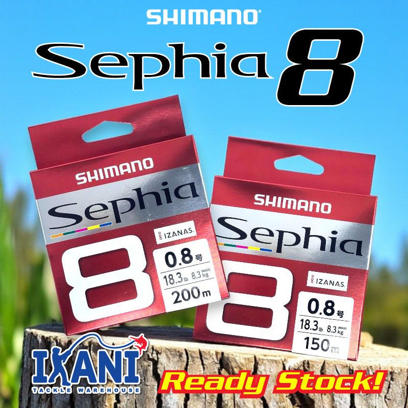 SHIMANO SEPHIA 8 PE LINE 150m 200m IZANAS MULTI COLOUR TALI PANCING CANDAT SOTONG EGING FISHING FISH