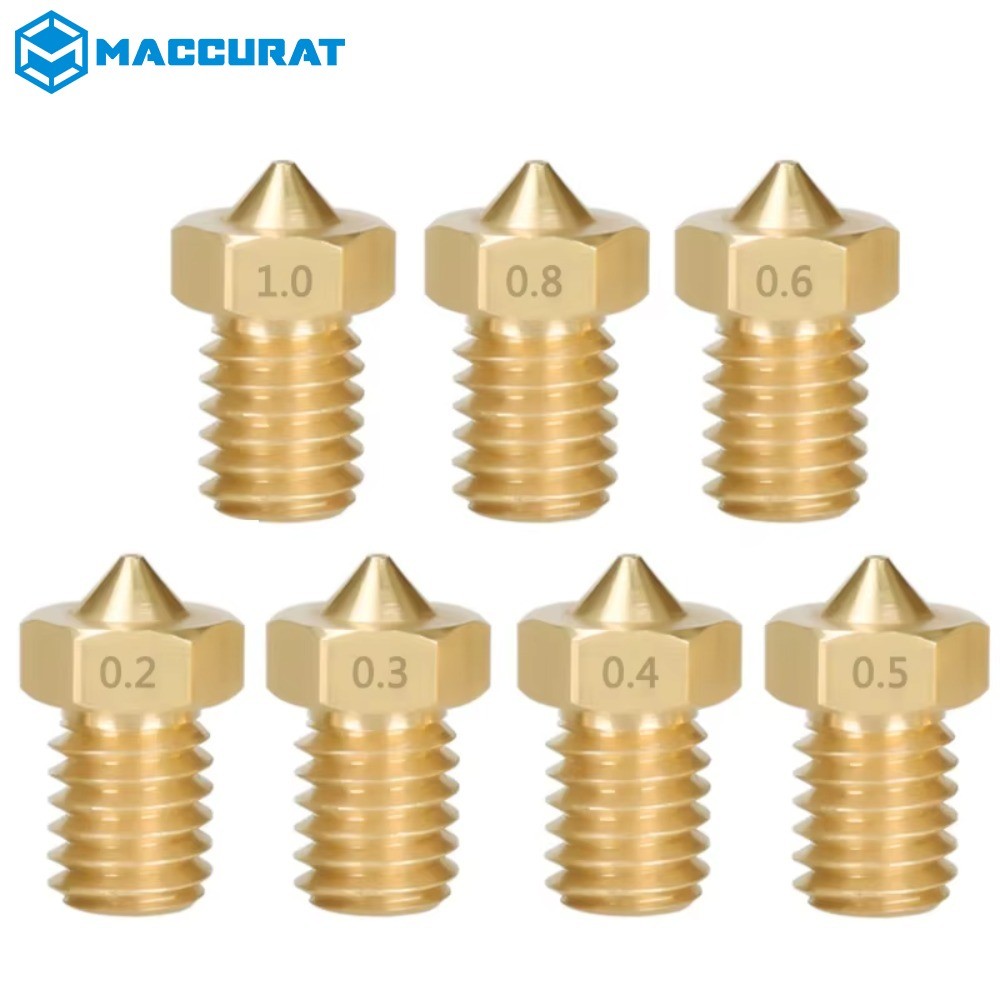 5pcs 3D Accessories V5 V6 M6 Threaded Nozzle 0.2 0.25 0.3 0.4 0.5 0.6 0.8 1.0mm for 1.75mm 3.0mm Fil