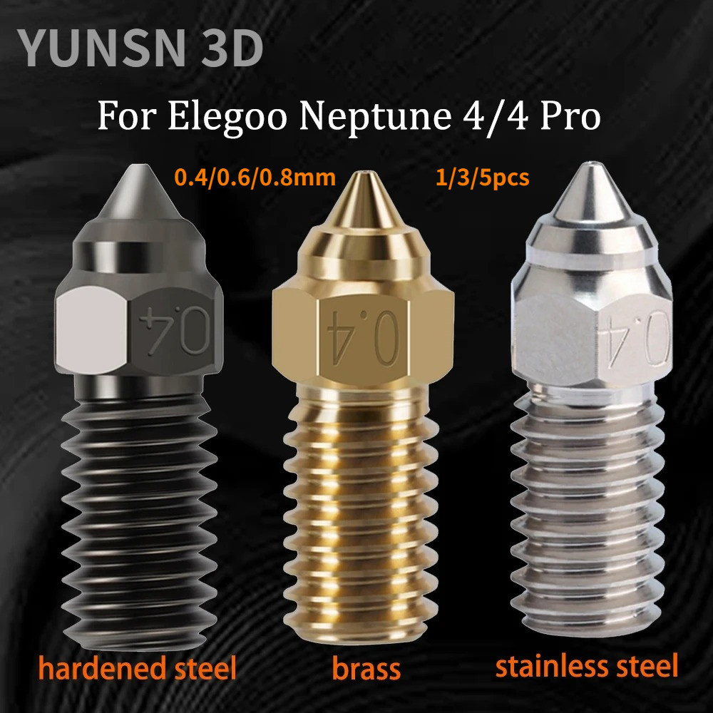 ELEGOO Neptune 4 High-Speed Nozzle Hardened/Stainless Steel/Brass for Elegoo Neptune 4 Pro Impresora