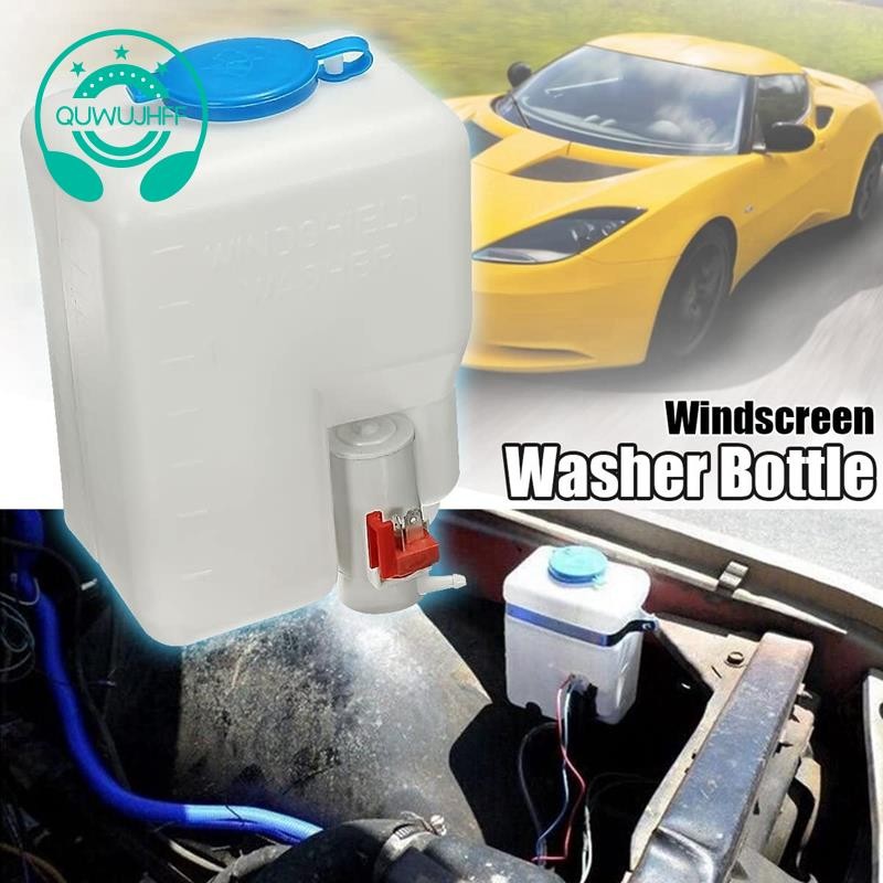 (quwujhff)Universal Car Windshield Washer Pump Washer Fluid Reservoir Bottle Kit Washer System with 