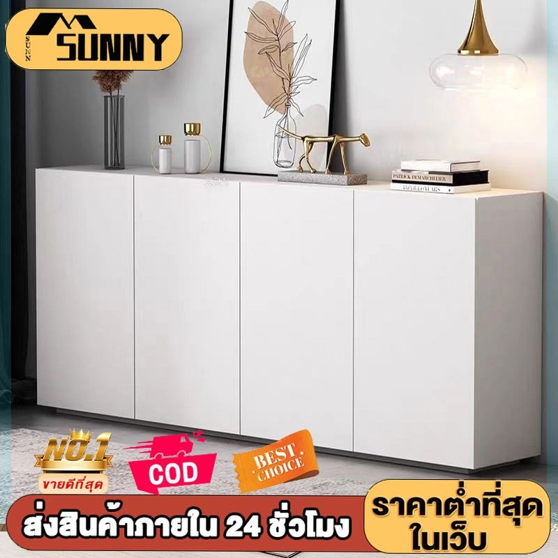 BB ตู้เก็บของ ตู้วางของ ตู้เตี้ย แบบทับขอบ3บาน/2 บาน White/Blackเรียบง่าย ไม้เนื้อแข็ง สไตล์การออกแบบโมเดิร์น