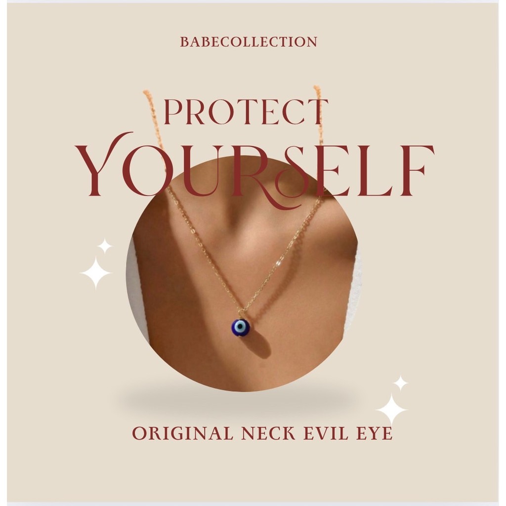 gold round eye of evil necklace สร้อยคอ มินิมอล สายมู  s70