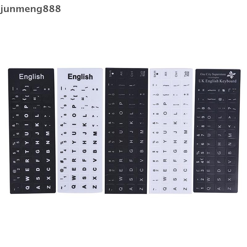 Junmeng888 English Keyboard Replacement Stickers White on Black Any PC Computer Laptop Nice