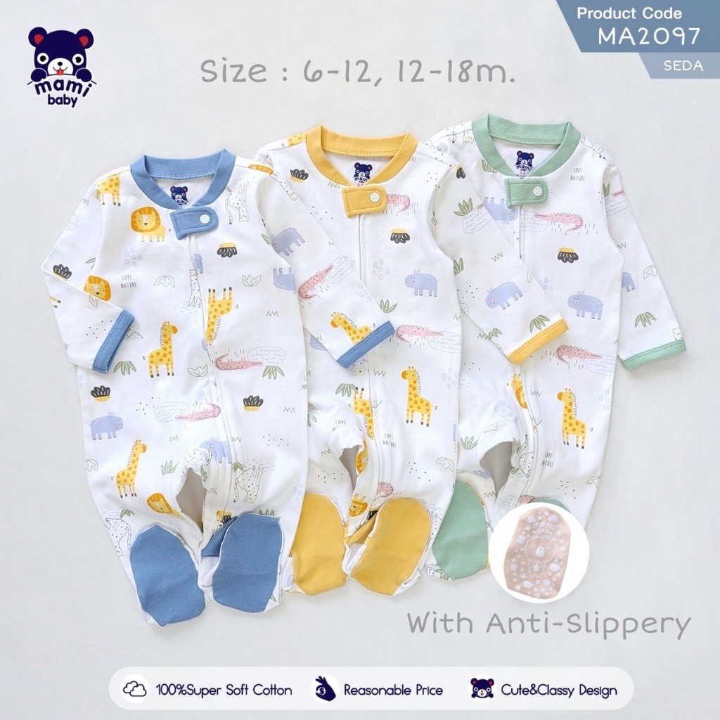 TWO - WAY ZIPPER รอมเปอร์ชุดหมีขายาวคลุมเท้า Mami Baby