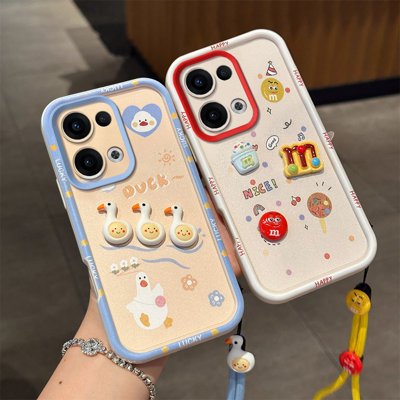 สําหรับ OPPO reno10 reno 10 pro reno 10 pro + reno11 reno 11 pro reno 11f reno12 reno 12 pro reno 12f reno13 reno 13 pro reno 13f 5g เคสโทรศัพท์สุภาพสตรีสไตล์กันกระแทกเทปซิลิโคนรวมทุกอย่าง Lanyard