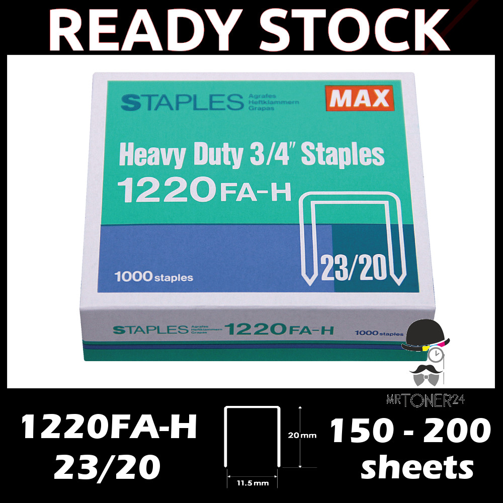 Max 1220 Staples Bullet 3/4" 1220FA-H / ML 1220FAH 1220FA 23/20 2320 สําหรับ Heavy Duty Stapler 1000
