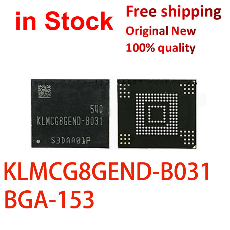 (1 ชิ้น) 100% ใหม่ KLMCG8GEND-B031 KLMCG8GEND B03I 64GB BGA153 EMDC 5.0 ชิปเซ็ต IC