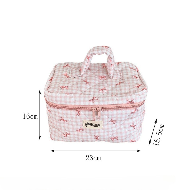 กระเป๋าเครื่องสำอาง แบบพกพา กระเป๋าแต่งหน้าทรงตั้ง กันน้ำ นุ่มนิ่ม มีหูจับ - รูปที่ 6