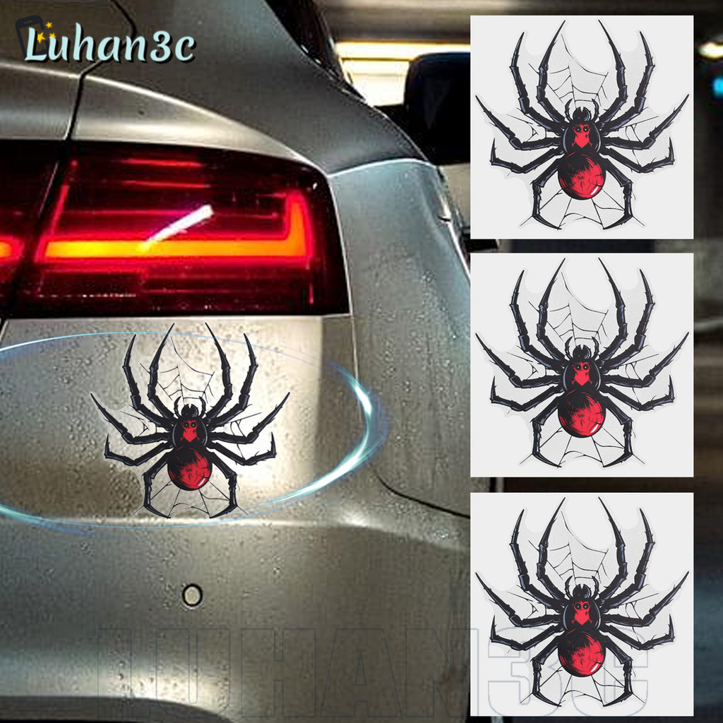 [AUTO&3C]1/2/4PCS 3D Spider Web สติ๊กเกอร์ติดรถยนต์ | สติ๊กเกอร์ติดกระจกหน้ารถกันน้ําสําหรับการดัดแป