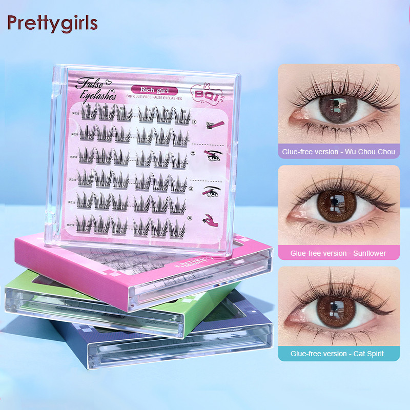 รุ่นใหม่ ขนนุ่ม 💝โปรเปิดตะกร้า ราคาพิเศษ💝 ขนตา BQI รุ่นคุณหนูบ้านรวย แบบช่อ มีกาวในตัว ติดทน เบาสบาย เป็นธรรมชาติ-PY