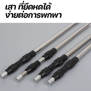 ยึดเสาเต็นท์ สแตนเลส ถอดออกได้ สามารถหดได้ 2.1/2.5M ป้องกันลม เหมาะสำหรับการเดินทางท่องเ ที่ยว