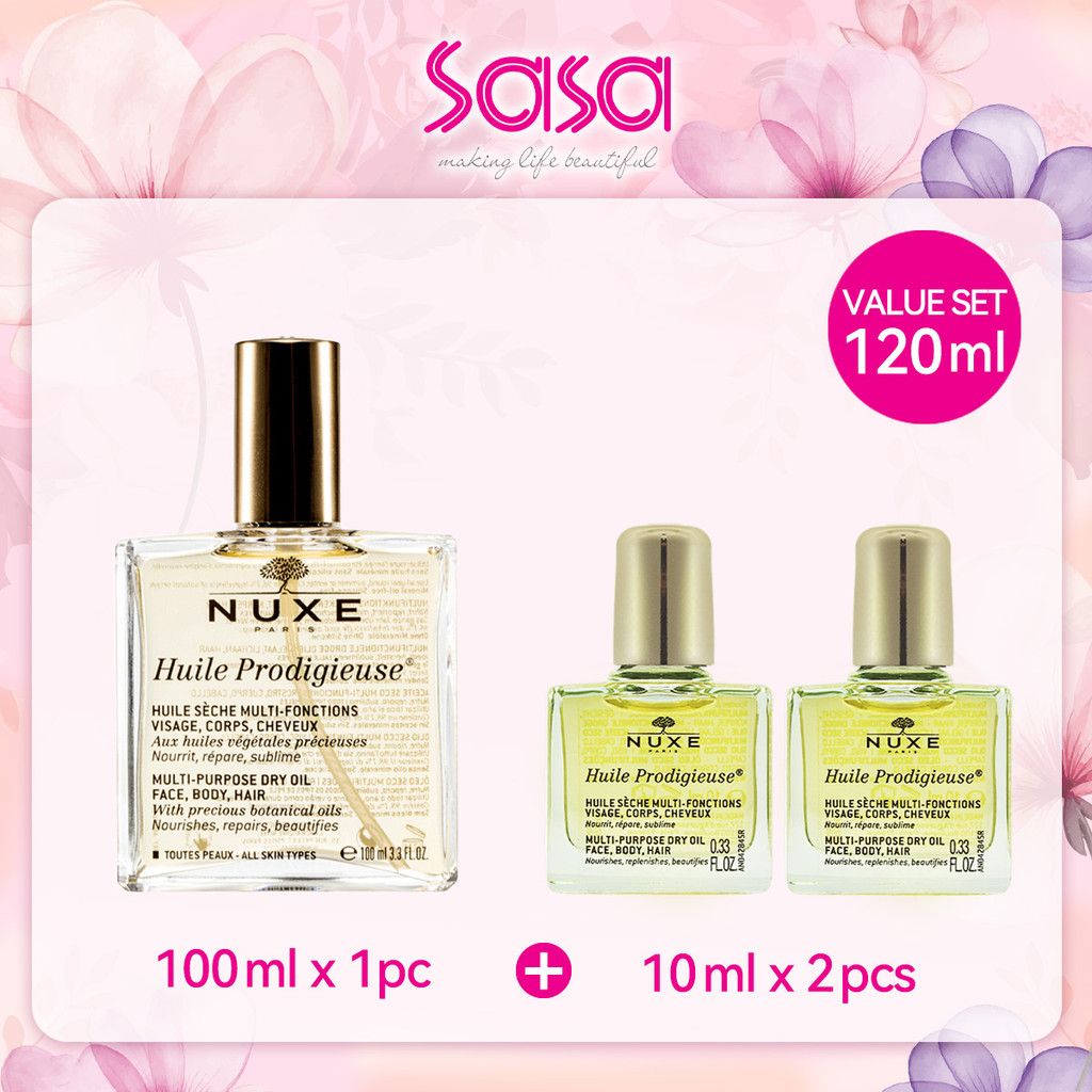 NUXE Huile Prodigieuse® Multi-Purpose Dry Oil Value Set (100ml x 1pc + 10ml x 2pcs)