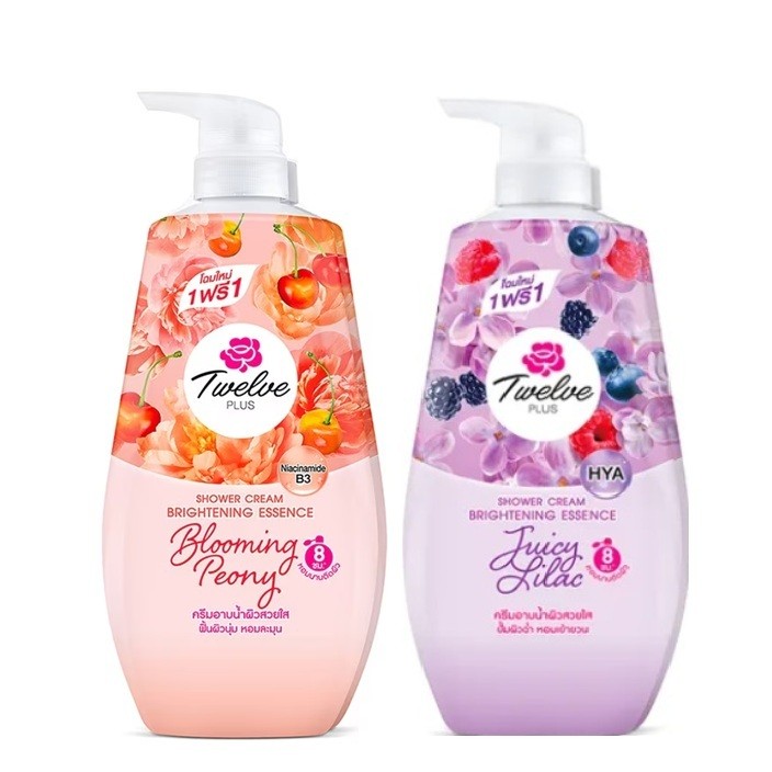 Twelve Plus ทเวลฟ์พลัส ครีมอาบน้ำ ผิวนุ่มเด้ง หอมสะอาด กลิ่นสวีท โรส 400 มล.
