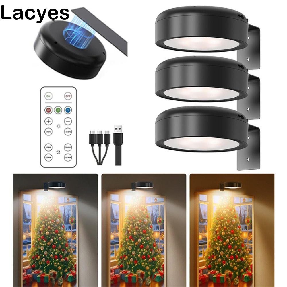 LACYES ไฟ LED แม่เหล็ก 1/2/3 ชิ้น, ไฟรูปภาพไร้สายติดผนังแบบไม่มีการเจาะ, ไฟแสดงผลศิลปะประหยัดพลังงานแบบชาร์จไฟได้แบบพกพาห้องนอน