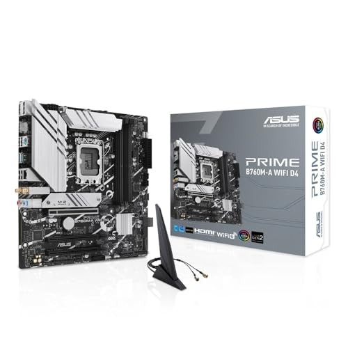 Asus Prime B760M-A Wifi D4 เข้ากันได้กับ Cpu Intel 12Th, 13 และรุ่นที่ 14, Lga1700, B760, Ddr4 Matx 