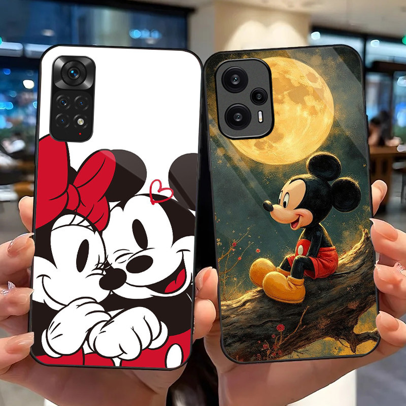 Mickey minnie mouse 11 แก้วเคสโทรศัพท์สําหรับ Xiaomi Redmi หมายเหตุ 13 Pro Plus 12 4G 11 10 5G 9 ฝาค