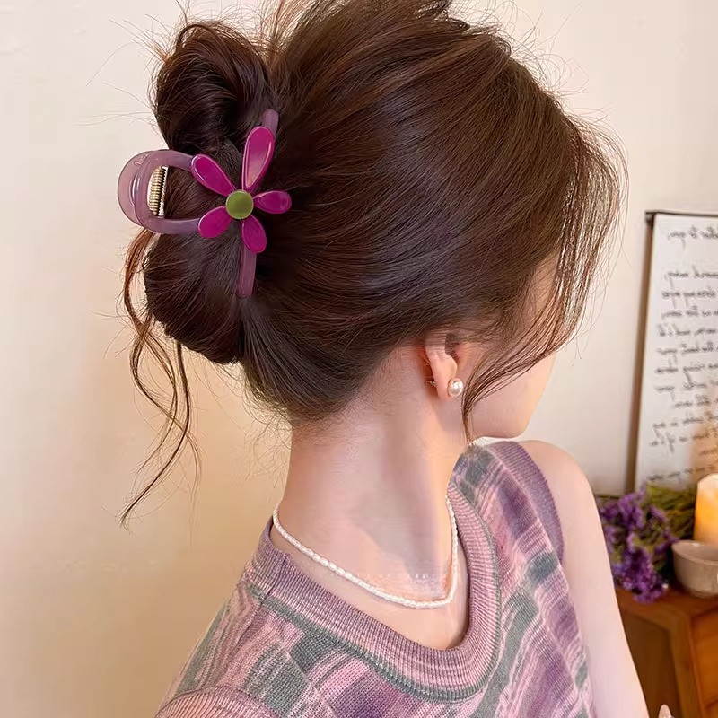 เก๋ากี้ผมลายดอกไม้น่ารักสำหรับสาวๆ กับคลิปยึดเล็บแบบยืดหยุ่น - รูปที่ 2