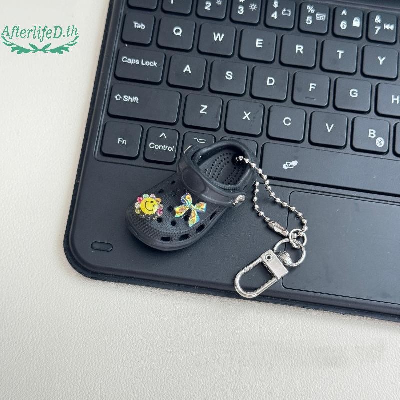 AF 1 ชิ้นกระเป๋าจี้สร้างสรรค์จําลองรองเท้าแตะพวงกุญแจรถสาวกุญแจรถแหวน DIY ตกแต่งเพื่อนของขวัญสําหรับผู้หญิง A - รูปที่ 6