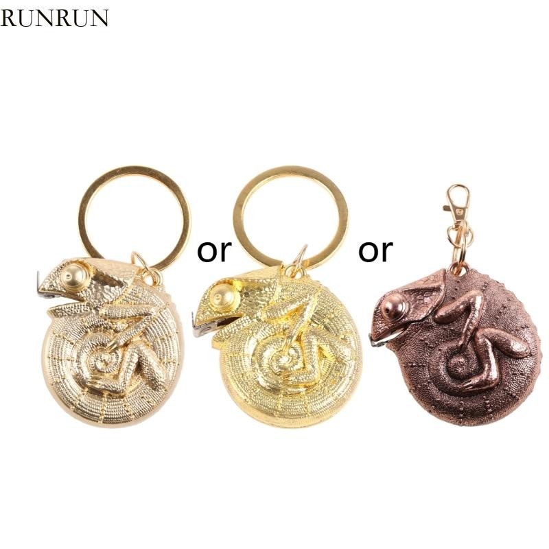 RUN เทปทองเหลืองวัดเท้าสัตว์แบบพกพาพวงกุญแจเครื่องมือวัด Cha-meleon เทป