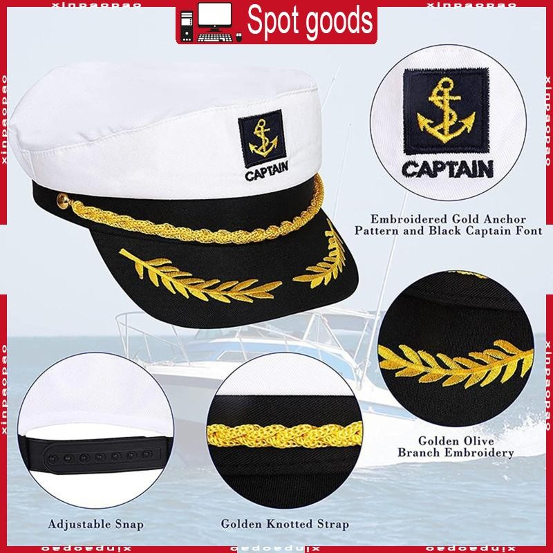 XI Sailor Hat Yacht Captain Hat Navy Marine Hat Sailor Captain Costume Men Navy