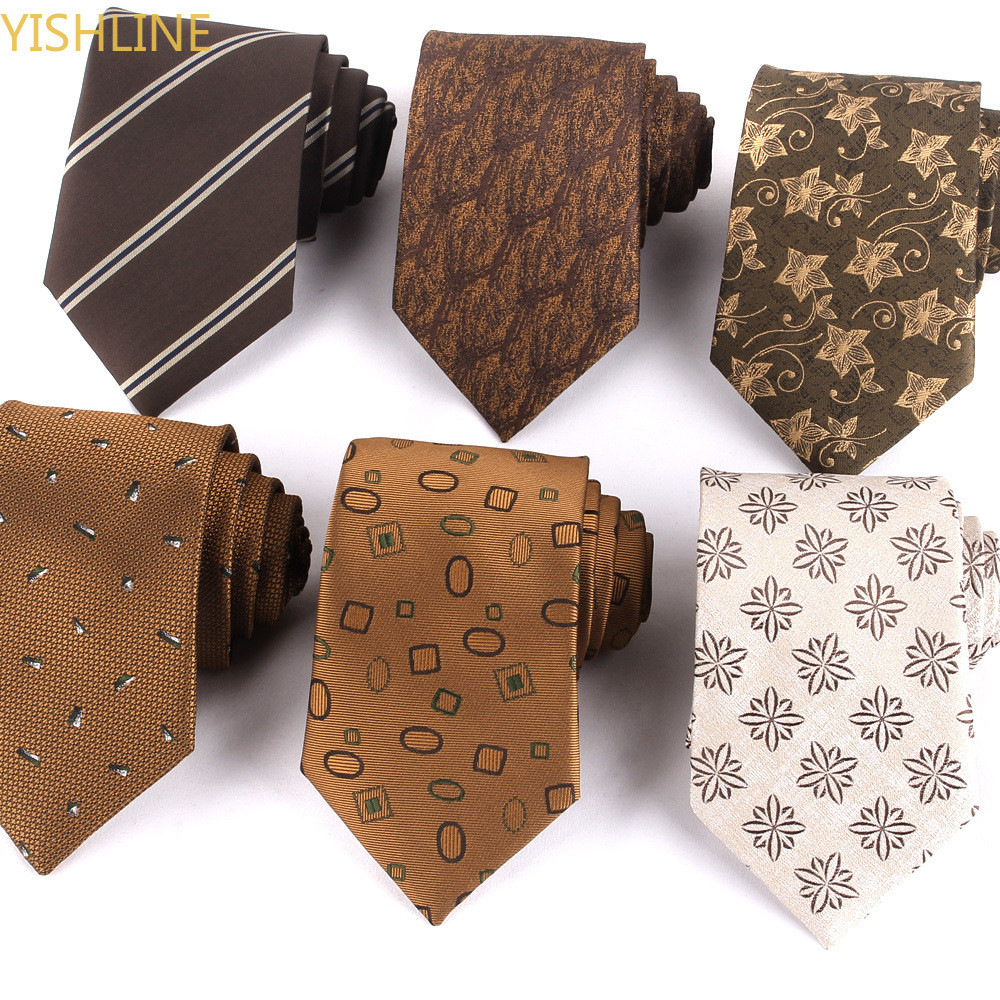 ออกแบบใหม่งานแต่งงานผู้ชาย Tie ดอกไม้สีน้ําตาลลายเนคไทธุรกิจเจ้าบ่าวอุปกรณ์เสริม