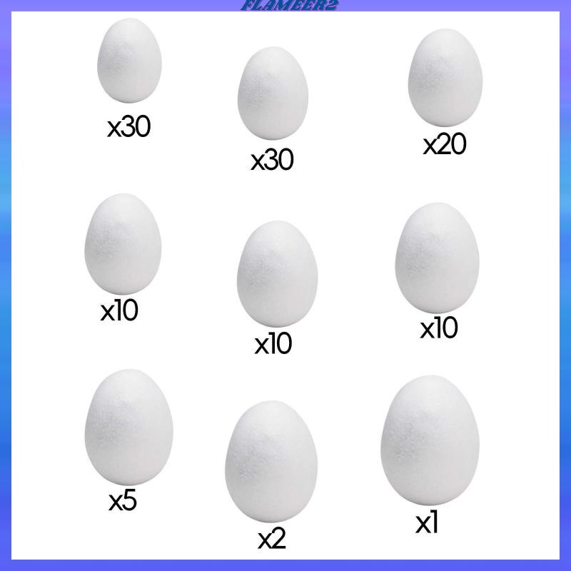 [Flameer2] ไข่ไดโนเสาร์ Faux Eggs สีขาวสําหรับงานฝีมือ Smooth Blank Polystyrene Eggs สําหรับ DIY Dec