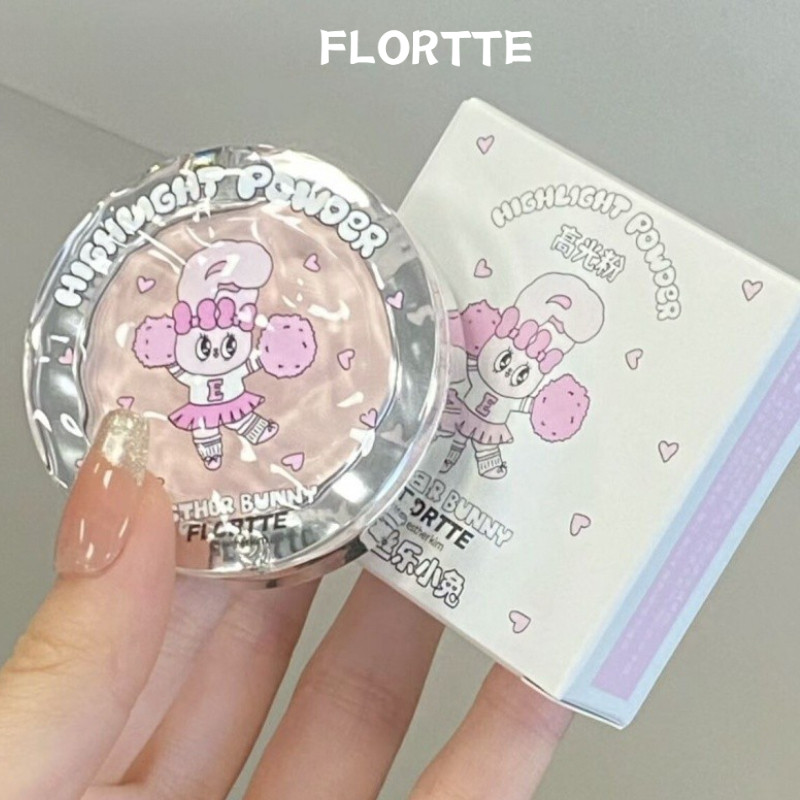 FLORTTE BUNNY Highlighter Powder Monochrome Brightening Facial Consolation Tear Trough Powder Delicate Highlighter Blush Powder