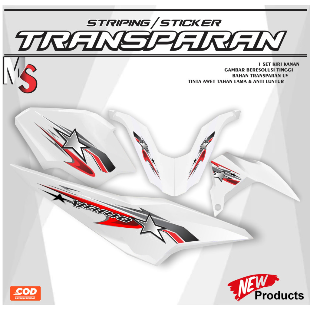 TRANSPARENT STRIPING STICKER รถจักรยานยนต์หลากหลาย HONDA VARIO 160 LED ใหม่ล่าสุด MOTIF Y14 ตัวแปร