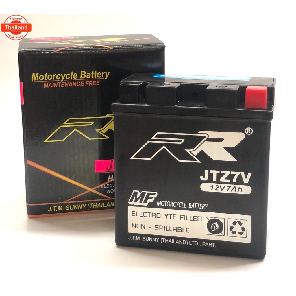 แตเตอรี่ RR JTZ7V เทียเท่า Yuasa YTZ7V สำหรั N-MAX , AEROX 155