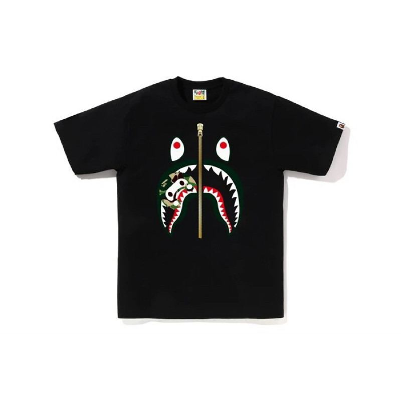 [ผ้าแท้] เสื้อยืด Bape Shark Milo จํานวนมากรุ่นร้อนผ้าฝ้ายหนา - เสื้อยืด Bape Shark Hot Hit
