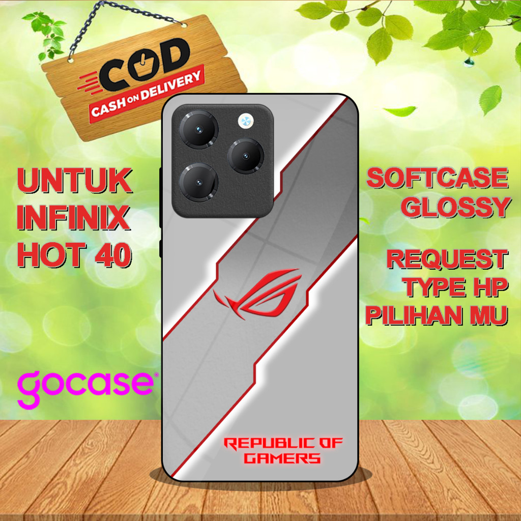 ( DA 2) Softcase Glossy สําหรับ INFINIX HOT 40 l 40i l 40 PRO l Hot 30 l 30i Motif ROG Gamers อะนิเม