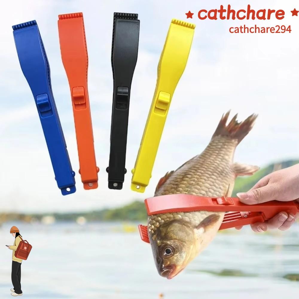 CATHCHARE294 ที่จับปลา, พลาสติกพร้อมสวิตช์ล็อคคลิปปลาตกปลา, เครื่องมือหนีบควบคุมปลามัลติฟังก์ชั่นที่ทนทาน