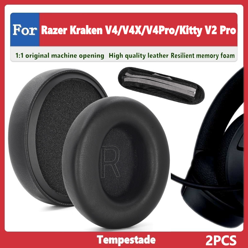 สําหรับ Razer Kraken V4/V4X/V4Pro/Kitty V2 Pro Earmuffs Earmuffs Earmuffs แผ่นรองหูฟังหูฟังอุปกรณ์เส