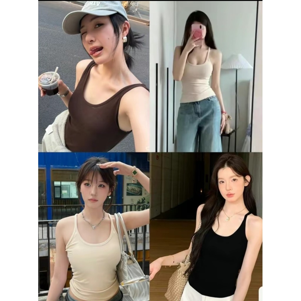 S-3XLเสื้อกั๊กเปลือยหลังรูปตัว I สำหรับผู้หญิง สไตล์ยุโรปและอเมริกา มีแผ่นรองหน้าอก เสื้อสลิงสาวฮอต