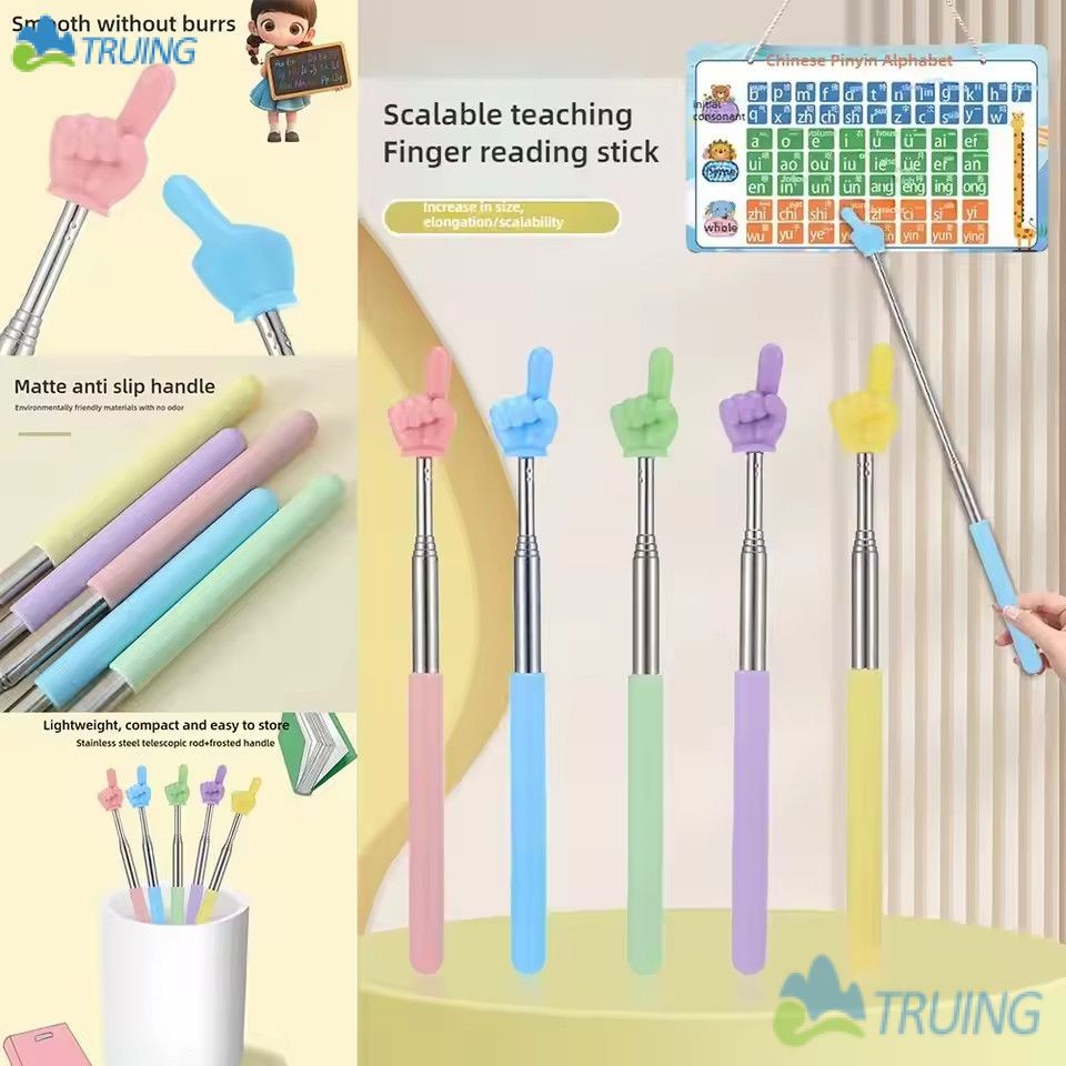 Telescopic Teacher Pointer Stick ขยาย Hand Pointer Finger Pointer Stick Presenter ตัวชี้ไวท์บอร์ดสํา