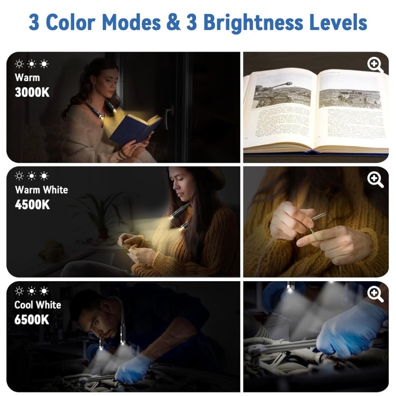 EDB * ไฟ LED คอโคมไฟ 3 อุณหภูมิสีหน่วยความจําความสว่างซ่อมรถยนต์น้ําหนักเบาซิลิโคนออกแบบสําหรับชุดรา