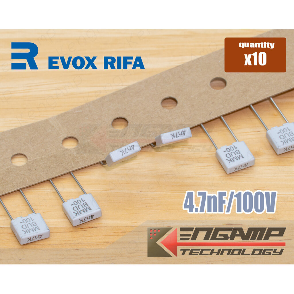 (10ตัว) [F-CAP] 4.7nF/100V 4n7K100V EVOX MMK5 10% 2.5x7.2 H6.5mm P=5