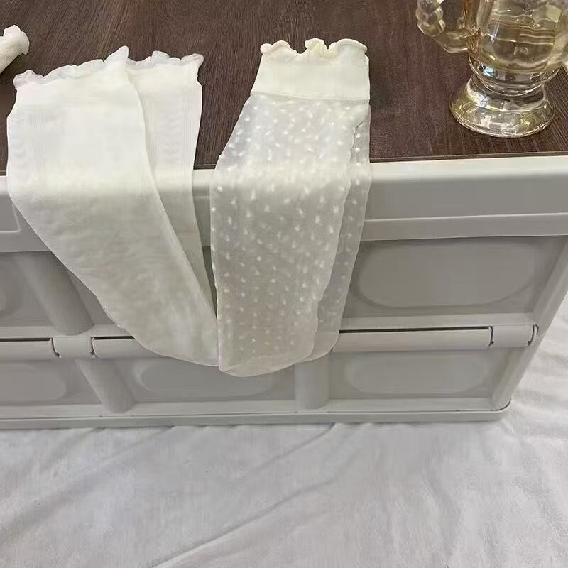 ถุงเท้าสั้นสำหรับเด็กผู้หญิง ทำจากผ้าไหมน้ำแข็ง ออกแบบตาข่ายเพื่อการระบายอากาศในฤดูร้อน - รูปที่ 4