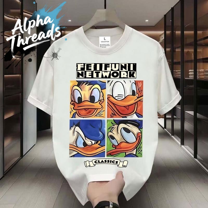 (จัดส่งตลอด 24 ชั่วโมง)Alpha Threads เสื้อยืดผู้ชายรุ่นใหม่ แบบพิมพ์ลาย คอปกสั้น  นุ่มสบาย