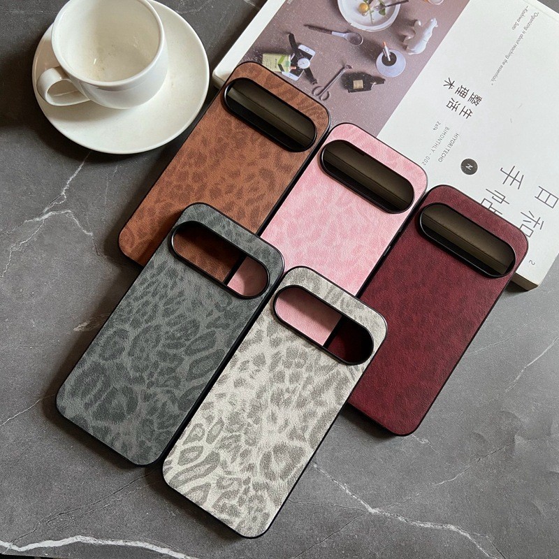 Simple Business Leather Grain Leopard Print เหมาะสําหรับ Pixel 9pro XL เคสโทรศัพท์กันกระแทก 9A/8A/7A