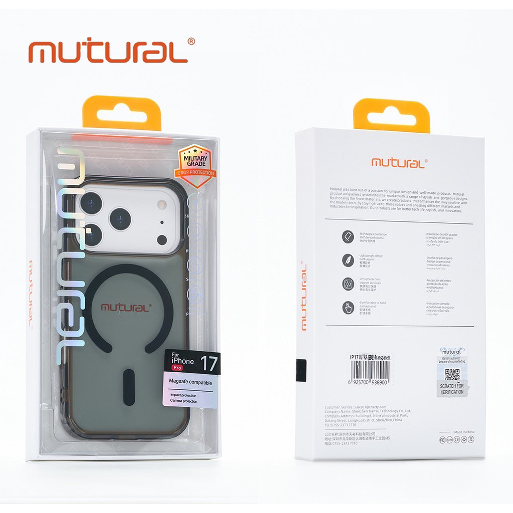 ส่งด่วน กทม เคส สำหรับ iPhone 17 - 17Pro - 17Air - 17Promax  เคส ชาร์จได้ For ไอโฟน 16/15/14/13/12/11 งานแท้ Mutural 047 - รูปที่ 2