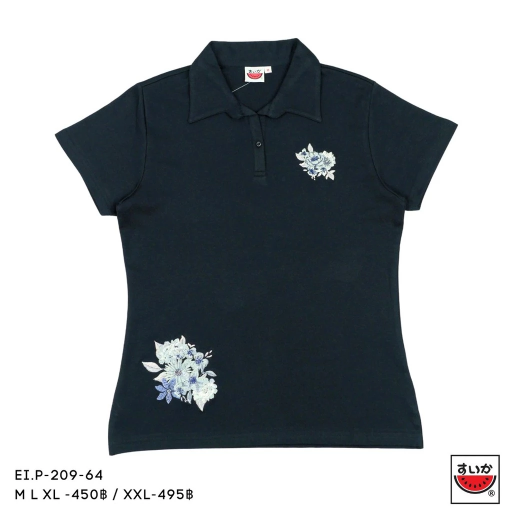 เสื้อยืดคอปกแขนสั้น ลายปักดอกไม้ SUIKA EI.P-209 thumbnail 5