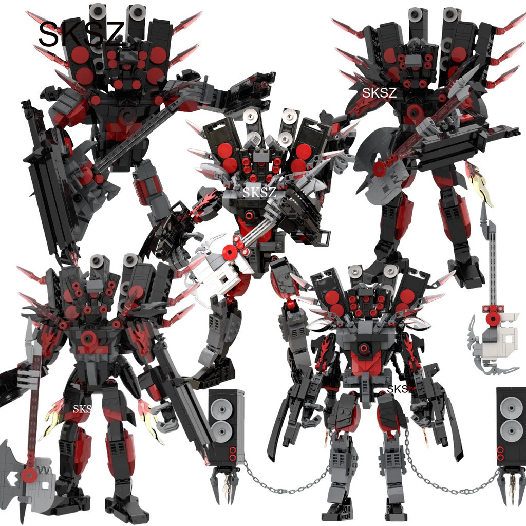 เข้ากันได้กับ LEGO Skibidi Toilet Titan Audio Man พร้อมสายกีตาร์ Titan Speaker Man Titan Sound Man เด็กชายและเด็กหญิงของขวัญวันเกิดเด็กปริศนาประกอบอาคารบล็อกของเล่น
