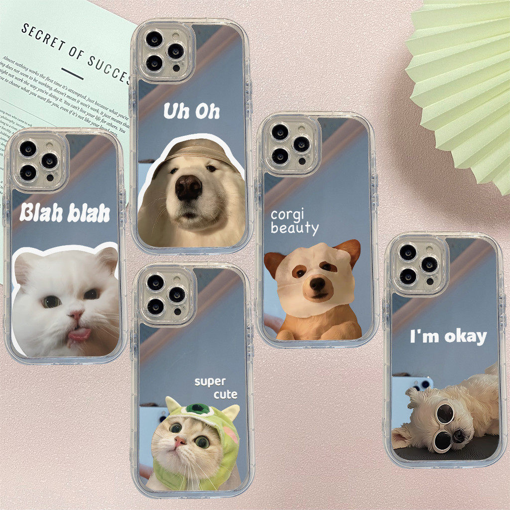 ลูกแมวและลูกหมาตลกๆ เคสไอโฟน กันกระแทก สําหรับ เคสไอโฟน11 เคส IPhone 7 15 6 6S 8 14 Plus 13 11 12 14 15 PRO Case IPhone