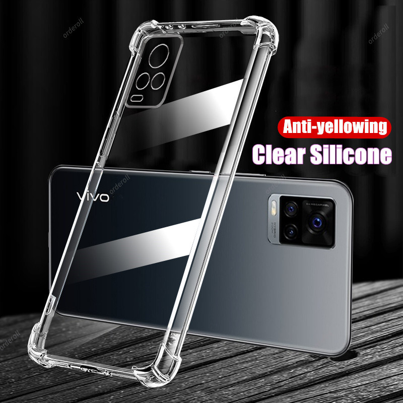 สําหรับ Vivo Y73 V2059 V2146 V2212 V2168 Slim โปร่งแสงซิลิโคนนุ่ม Jelly กรณีสี่มุมเสริมโปร่งใส